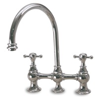 Tower - High-Arc Bridge Faucet with Metal Side Spray